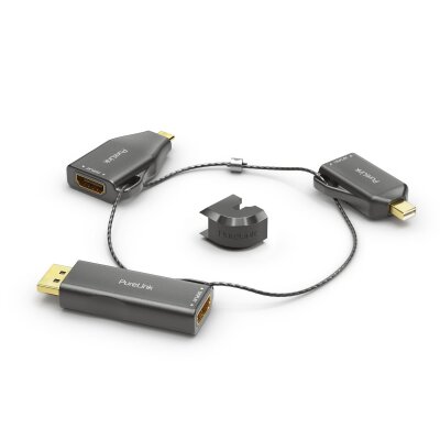 4K HDMI Adapterring mit drei Adaptern (mini DP, DP und...