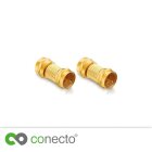 conecto F-Verbinder, F-Kupplung, F-Stecker auf F-Stecker, Adapter zur Verlängerung von Antennen-Kabel / Koaxial-Kabel, vergoldet, 2er Set