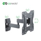 conecto CC50270 Wandhalterung für TV Geräte mit 58-107 cm (23-42 Zoll), neigbar: -10° bis 3°, schwenkbar: -90° bis 90°, Wandabstand: 56-300mm, Traglast: max. 20,0kg, VESA 200x200, schwarz, B-Ware wie NEU