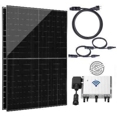 BALKONKRAFTWERK 800W / 880Wp Mini PV-Anlage - FULL BLACK, Anschlusskabel