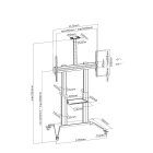 conecto LM-FS03NW Professional TV-Ständer Standfuß für Flachbildschirm LCD LED Plasma höhenverstellbar 70-120 Zoll (178-305 cm, bis 140 kg Tragkraft) max. VESA 1000x600mm, Aluminium, weiß, B-Ware wie NEU