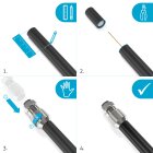 conecto® easyfit F-Stecker für Satanschluss Satkabel Koaxkabel mit Durchmesser 7,2mm bis 7,4mm 10 Stück