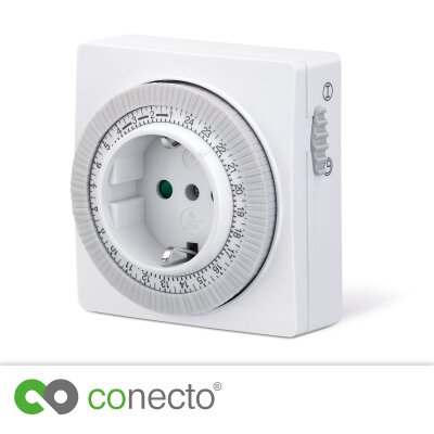 conecto Digitale Zeitschaltuhr für Hutschienen, IP20, 3600 Watt, weiß