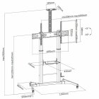 conecto LM-FS03BT Professional TV-Ständer Standfuß für Flachbildschirm LCD LED Plasma höhenverstellbar 60-100 Zoll (152-254 cm, bis 100 kg Tragkraft) max. VESA 1000x600mm, Stahl, schwarz, B-WARE